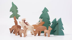 White Deer Stag and Red Deer Family from Ostheimer