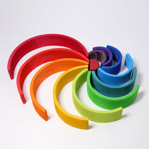 Grimms Rainbow 12 piece tunnel laid out flat | Conscious Craft