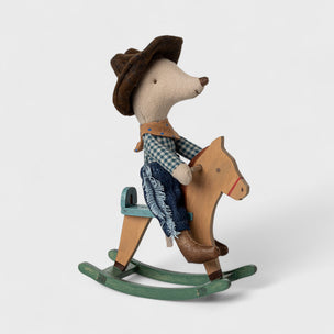 Cowboy Mouse on Rocking Horse | Little Brother