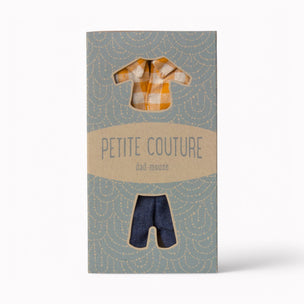 Maileg Yellow Checked Shirt and Pants | Dad mouse