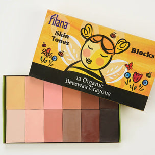 Organic Beeswax Crayons | 12 Skin Tones Colours Blocks