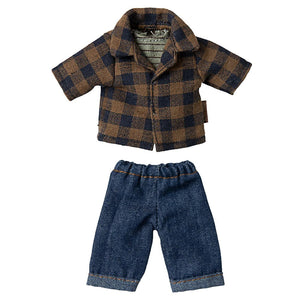 Brown Checked Shirt and Pants | Dad Mouse