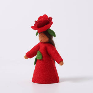 Large Red Rose felt flower fairy | © Conscious Craft