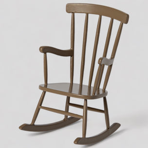 maileg wooden rocking chair from the side