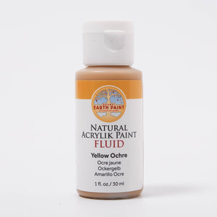 Natural Earth Fluid Acrylik Yellow Ochre Paint  4 fl oz | © Conscious Craft