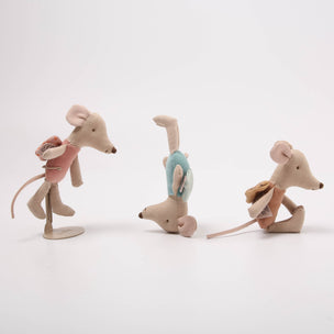Three Maileg Fairy mice on a white background