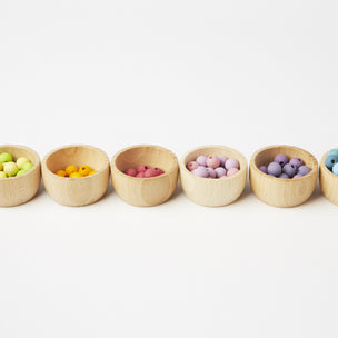 Grimms 120 Pastel Beads in natural Grapat bowls | Conscious Craft ©