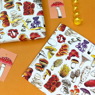Mushrooms of Britain | Wrapping Paper Sheets | Conscious Craft