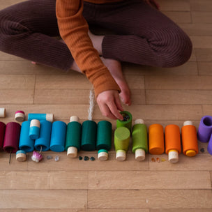 Little wooden toy colourful chararcters for free play | Conscious Craft