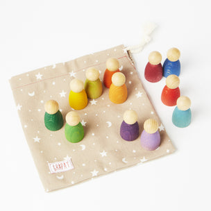 Grapat's 12 Nins come with a lovely cotton bag for storing