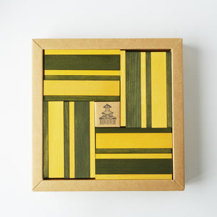 Kapla: green & yellow with booklet from Conscious Craft