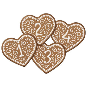 4 Gift Tags in the shape of Gingerbread hearts | Conscious Craft