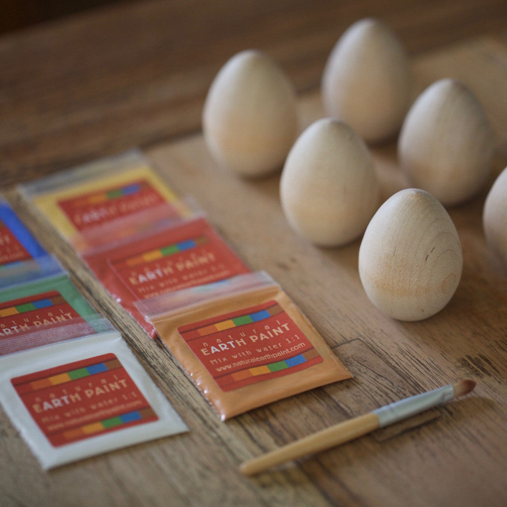 Wooden Egg Craft Kit - Natural Earth Paint