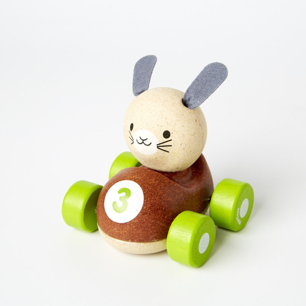 Plan Toys Bunny Racer Wooden Toy Racing Car Conscious Craft