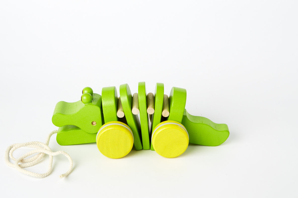 Plan toys hot sale alligator pull toy