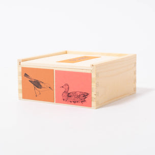 Box for set of 2 wooden bird calls from Quelle est Belle