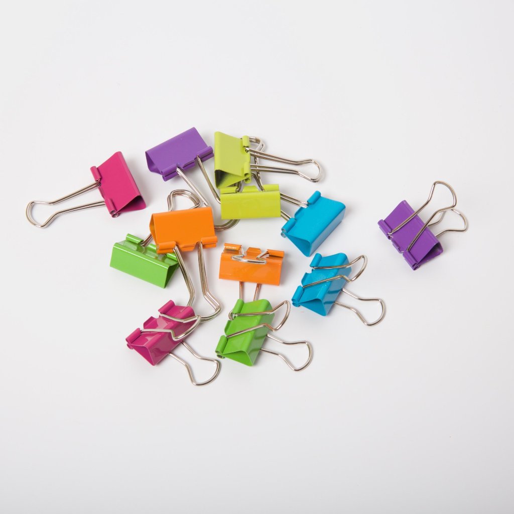 Bright Coloured Binder Clips