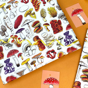 Mushrooms of Britain | Wrapping Paper Sheets | Conscious Craft