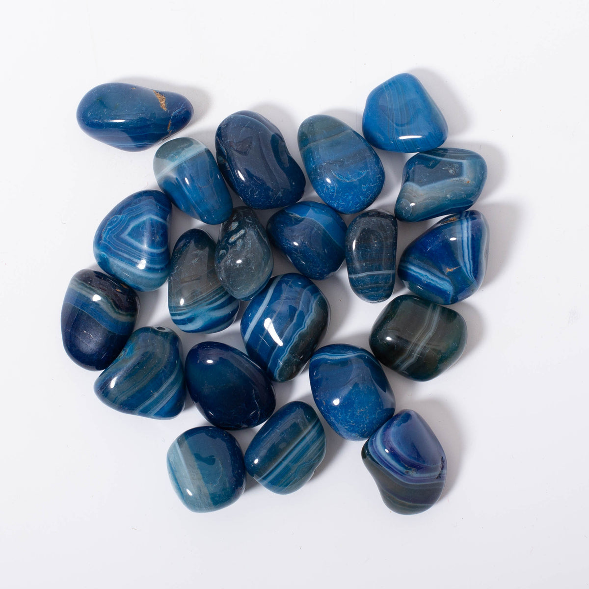 Large Blue Striped Agate Tumbled Gemstones