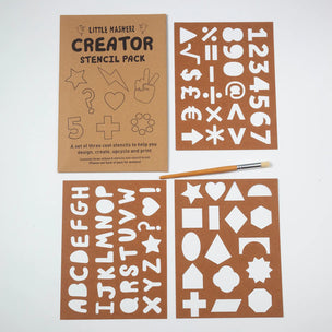 Creative Stencil Pack | Shapes Numbers Alphabet | Conscious Craft