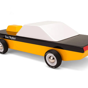Candylab Toys Doc Ryder Yellow & Black Wooden Car | Conscious Craft