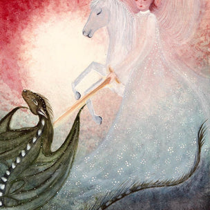 Bijdehansje Postcard Michael and the Dragon | Conscious Craft