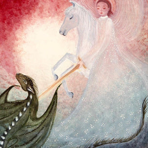 Bijdehansje Postcard Michael and the Dragon | Conscious Craft