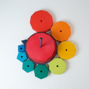 Grimm's Large Geometric Stacking Tower in Rainbow Colours | Conscious Craft