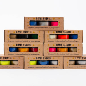 Eco Fabric Ink | Blue Neon Yellow Silver | Conscious Craft