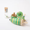 Set of 5 Green Spinning Tops from Mader | Conscious Craft