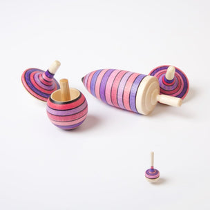 Set of 5 Pink Spinning Tops from Mader | Conscious Craft