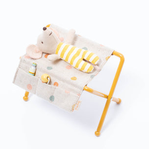 Maileg Nursery Table in Ochre with baby mouse