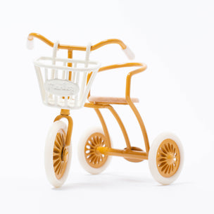 Maileg Tricycle Basket on ocher tricycle