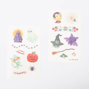 Namaki's Wildlife tattoos have images such as a vampire, spiders web, pumpkin and a ghost