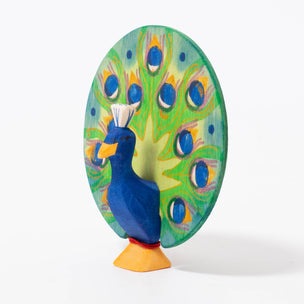 Ostheimer wooden toy Peacock with Tail Feathers Open | © Conscious Craft