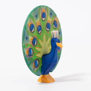 Ostheimer wooden toy Peacock with Tail Feathers Open | © Conscious Craft