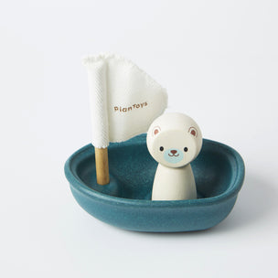 Plan Toys Sailing Boat With Polar Bear - Conscious Craft