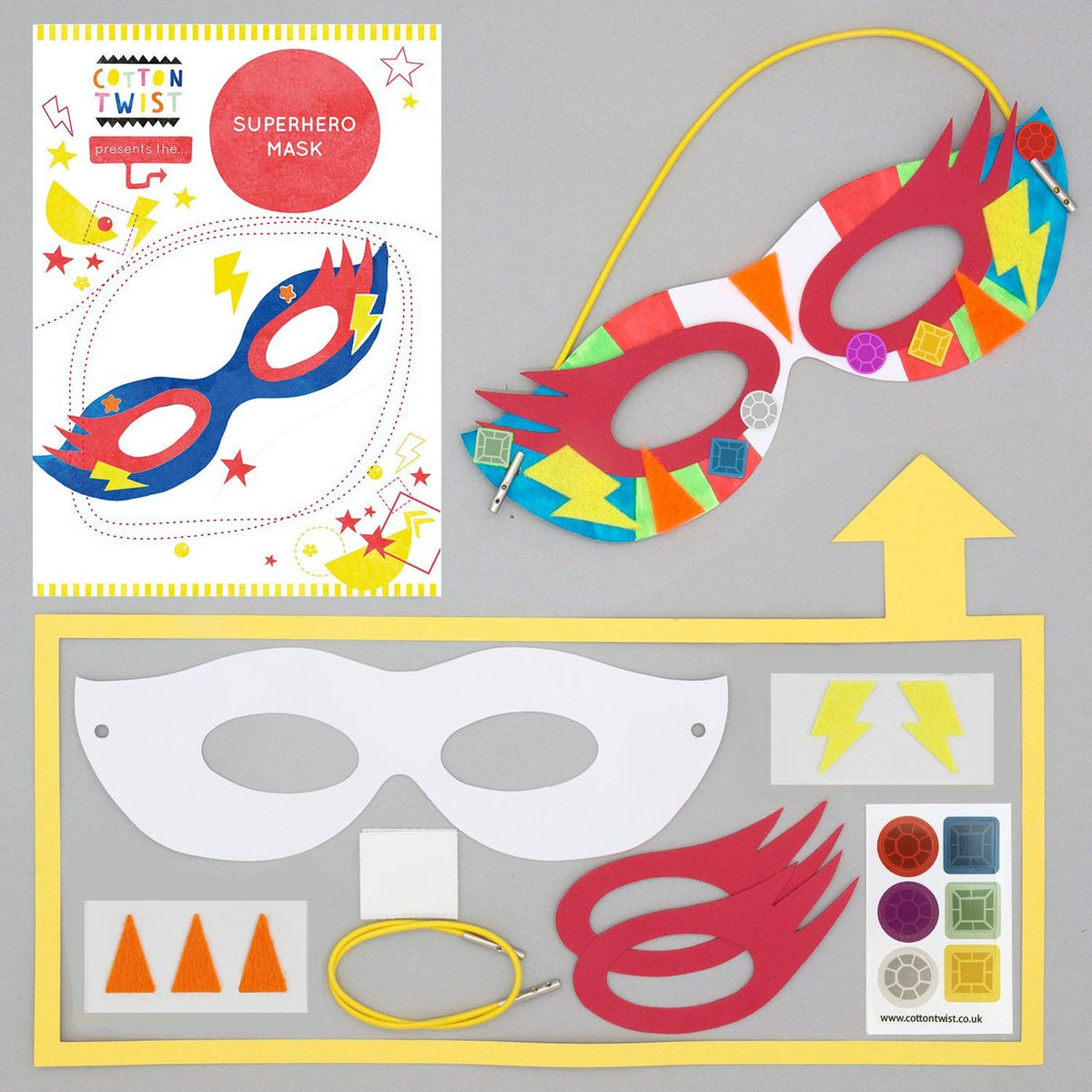 make your own carnival mask - sustainable craft kit - cotton twist
