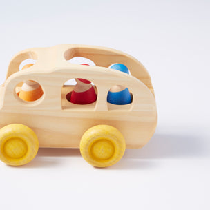 Grimm's Rainbow Peg Dolls on the Bus | © Conscious Craft