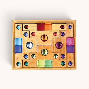 Bauspiel Coloured Staircase with Luminous Blocks | 16 pieces