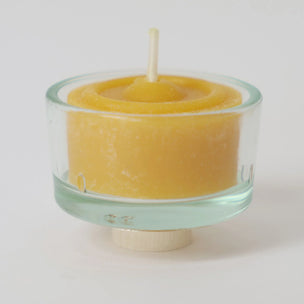 Tealight holder glass with beeswax tealight