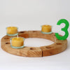 Tealight holder glass with tealight n celebration ring
