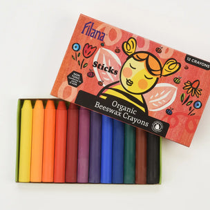 Organic Beeswax Crayons | 12 Classic Colours Stick