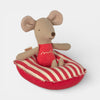 Mouse in red striped boat 