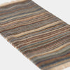Striped maileg rug  with brown, blue, and beige colors on a white background