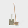 Maileg Cleaning tools including a broom and dustpan on a light gray background