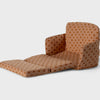 Maileg Brown polka dot chair on a white background