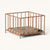 Metallic pink maileg [playpen crib with a mattress on a white background