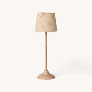 Small Maileg lamp with a floral-patterned shade on a white background