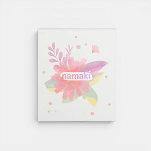 Floral design with 'namaki' branding on a white background